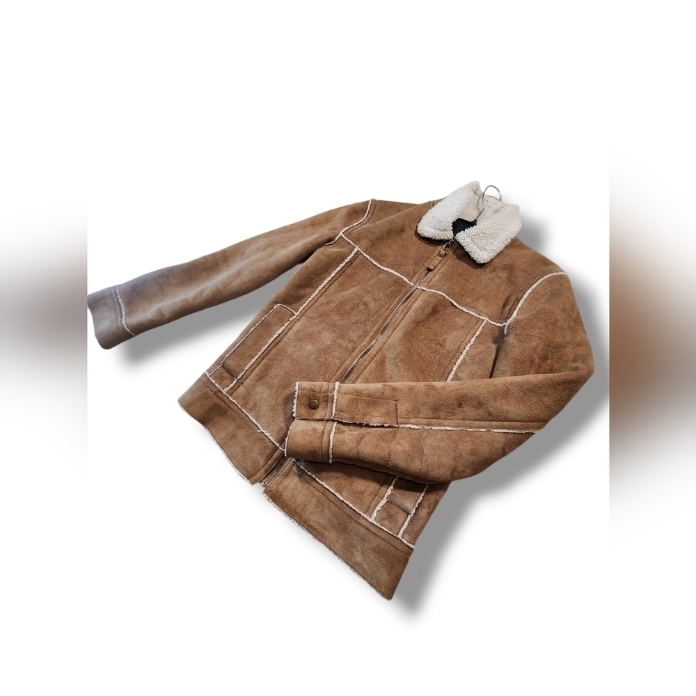Aeropostale Bomber Jacket Faux Suede Soft Warm Womens Size XS - Picture 3 of 11